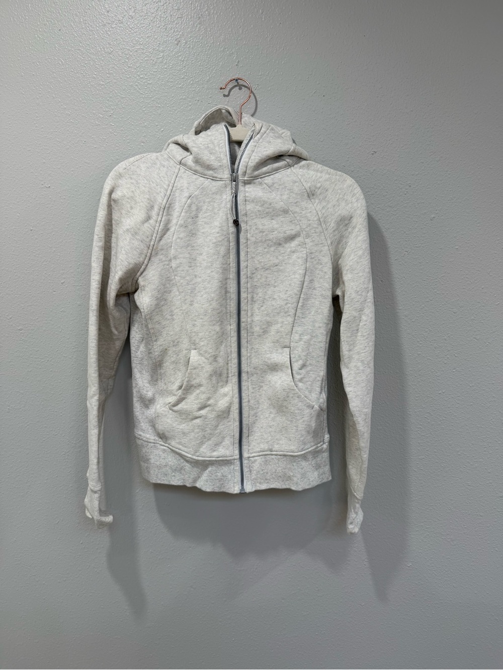 lululemon athletica Light Gray Full-Zip Hooded Jacket